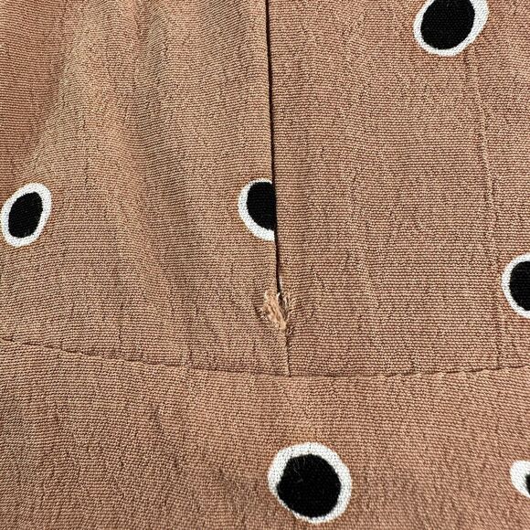Faithfull the Brand Alto Brown Dot Print Side Cut Out Mini Dress Womens Sz 2 - Picture 8 of 8